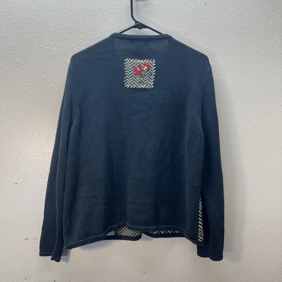 Bechamel Sweater Cottagecore Granny Black Cardigan Patchwork Button Up Floral PL - Picture 3 of 3